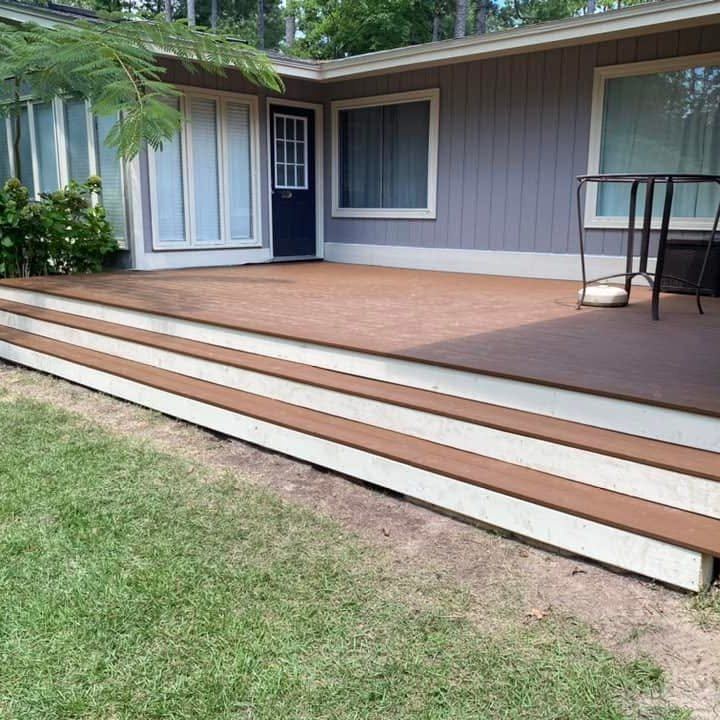 Composite deck with new steps