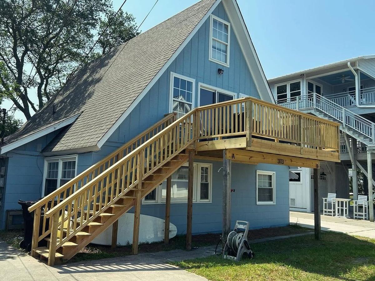 NSEA Restoration elevated deck and staircase build