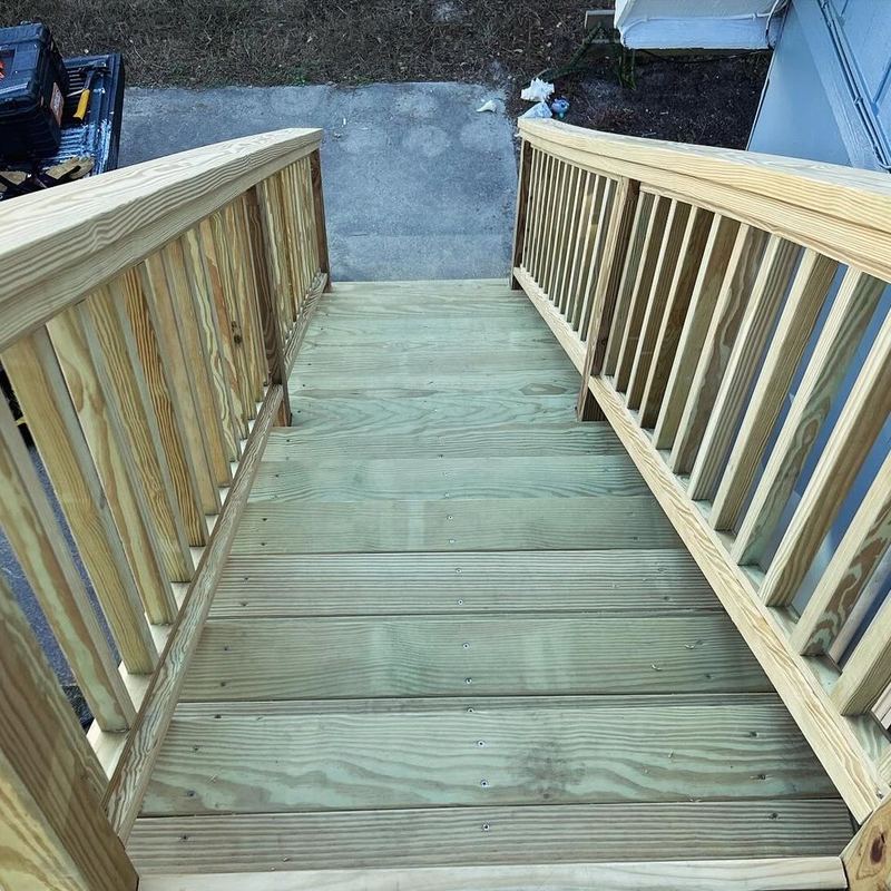 Deck staircase and railing build